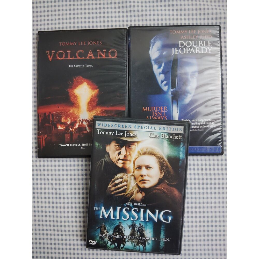 Lot of 3 Tommy Lee Jones DVD Double Jeopardy/Missing/Volcano